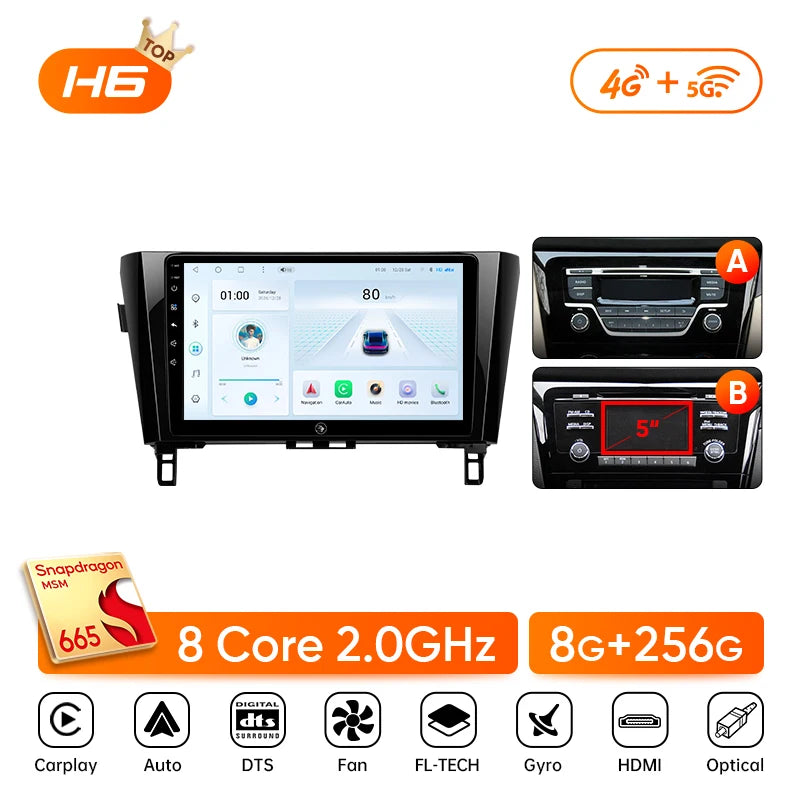 Ainavi Car Multimedia Player For Nissan X-Trail 3 T32 Qashqai J11 2 2014 2016 2018 2020 radio wireless Carplay Android Auto 2din