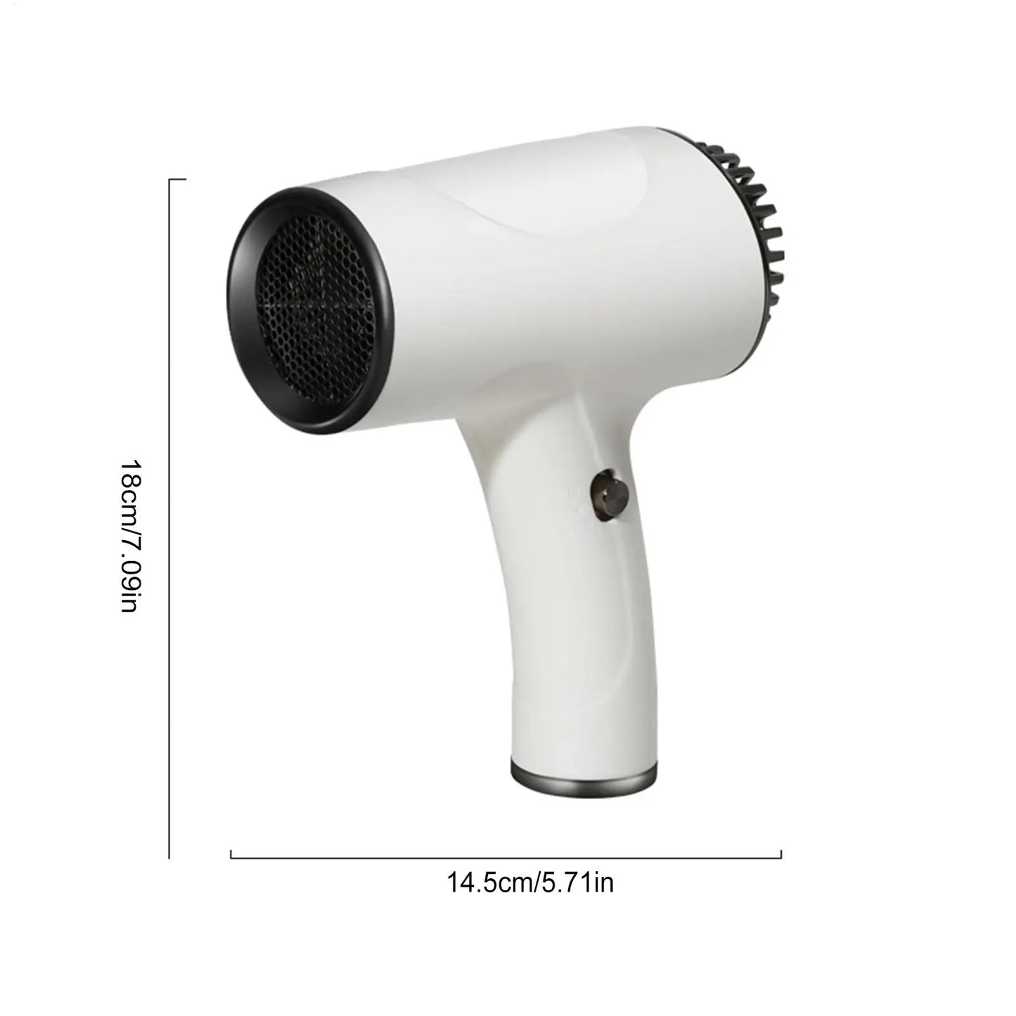Cordless Hair Dryer 500W Rechargeable Portable Hot Cold Air Blower 2 Speed Low Noise for Travel Home Bathroom Camping Styling