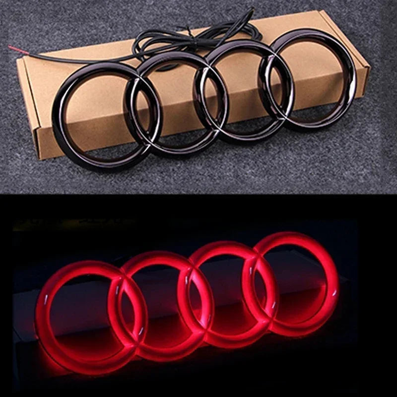 Static Light Car Front Grille LED Emblem Decor for Audi A4 A5 Q5 RS5 A4L A3 8p Q3 A8 Decals Badge Sticker Exterior Accessories