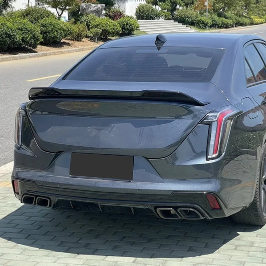 Car Rear Trunk Wing For Cadillac CT4 CT5 2020-2023 V Version Spoiler Tail Wings Fixed Decoration Tuning Body Kit Accessories