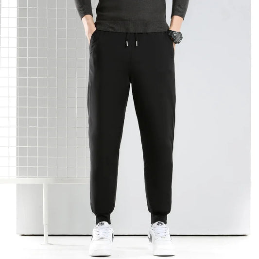 Men's down Pants Thick Winter Trousers Elastic Duck down Pants Warm Youth Casual Long Straight Leg Pants Outerwear