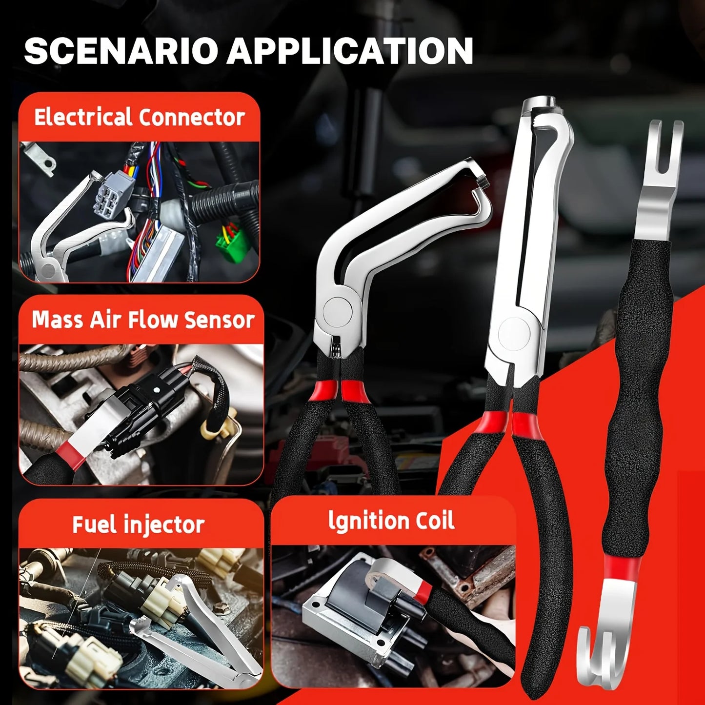 5Pcs Electrical Disconnect Pliers and Cars Terminal Pin Removal Tool Kit, 37960/37980/13120/ Collar Hose Clamp Pliers Set