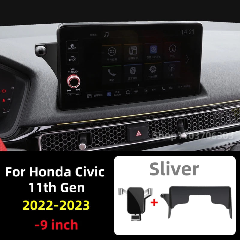 For Honda Civic 11th Gen 2022 2023 Car Phone Holder 9 inch Screen Mobile Phone Holder GPS Bracket Car Mount Car Accessories