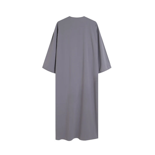 New Summer 2025 Moroccan Robe for Men Hand Embroidered Stripes Loose Breathable Djellaba Abaya Muslim Clothing
