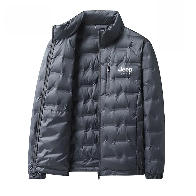 Men's Lightweight down Jacket 90% White Duck down Windproof Stand Collar Youth Versatile Trendy Urban Casual Outdoor Style