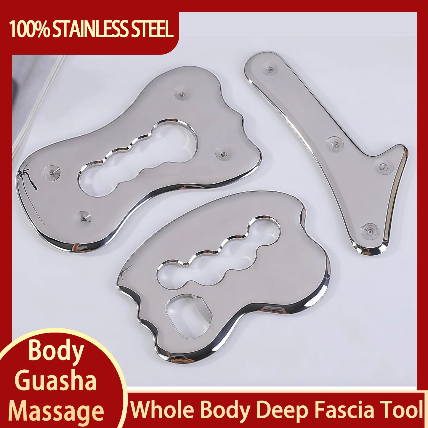 Stainless Steel Gua Sha Massage Tools Muscle Scraper Tool,Graston Tool Set for myofascial Release,Scar Tissue Massager for Back