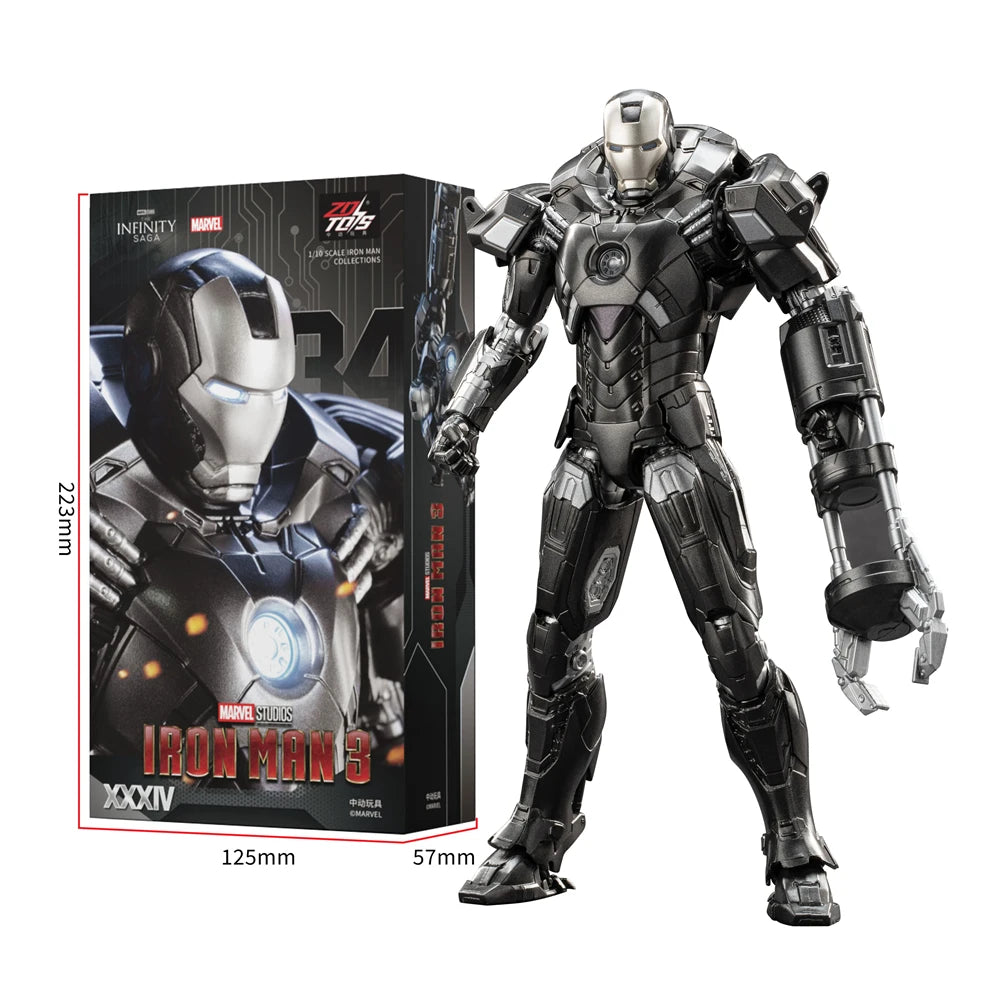 Marvel Avengers ZD Toys Iron Man MK3 MK1 MK6 MK7 MK5 Tony Stark Iron Patriot War Machine Action Figure Ironman Collect Toy Gift