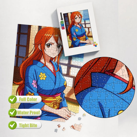 Hot Anime One Piece Nami Jigsaw Puzzle Diy Wall Art Picture Home Room Decor Decompression Entertainment Toy for Adults Kids Gift