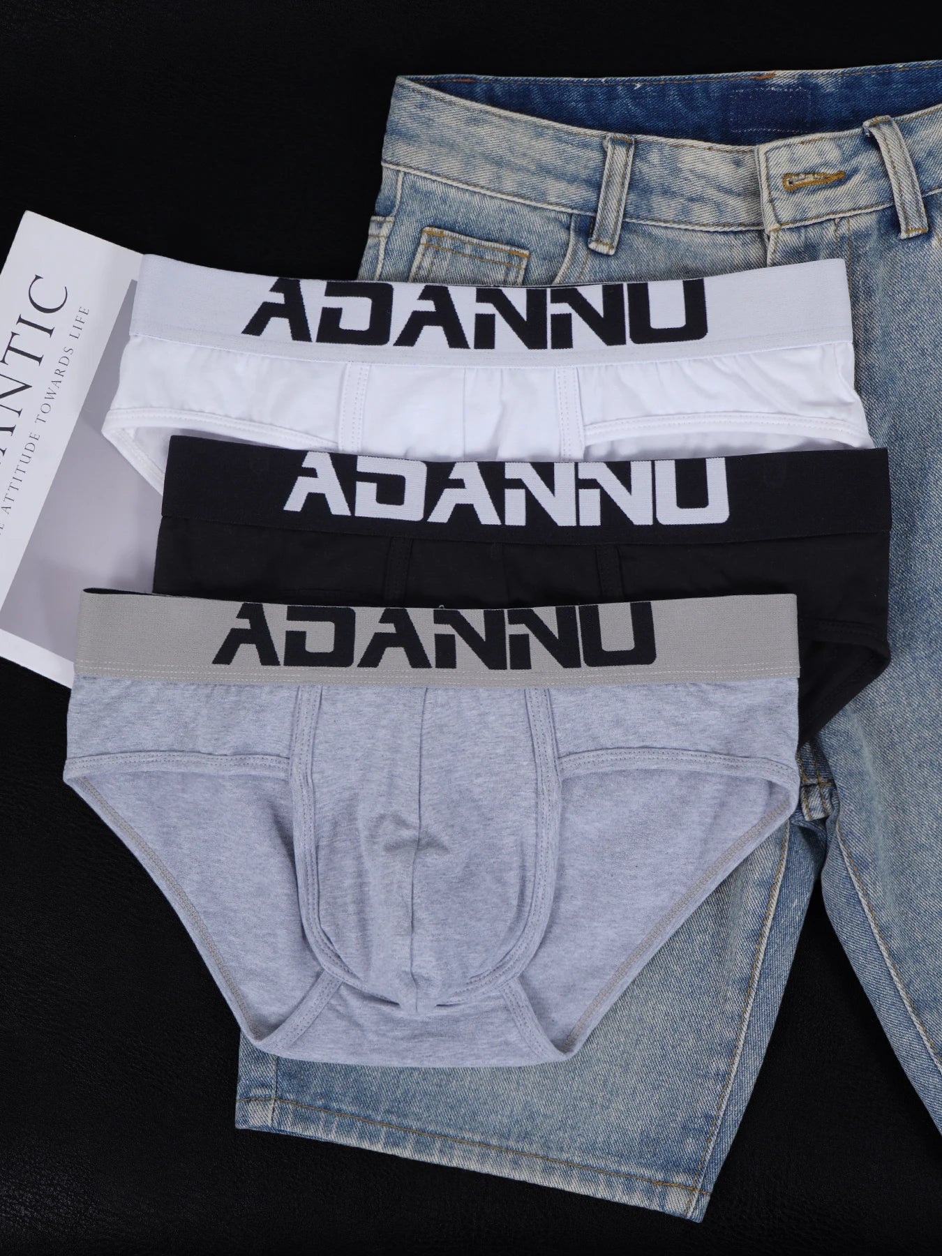6 PCS Men's Cotton Briefs Pouch Design Soft Breathable Daily Casual Underwear