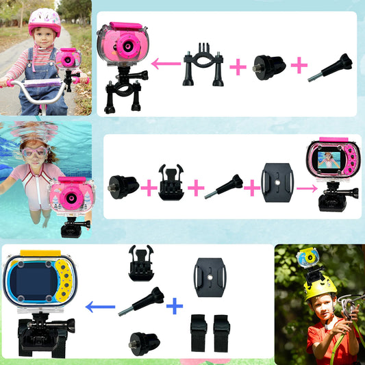Kids Camera - Waterproof Underwater Camera for Kids,Birthday Gifts for Boys Age 4+,Children Digital Action Camera,Pool Toys