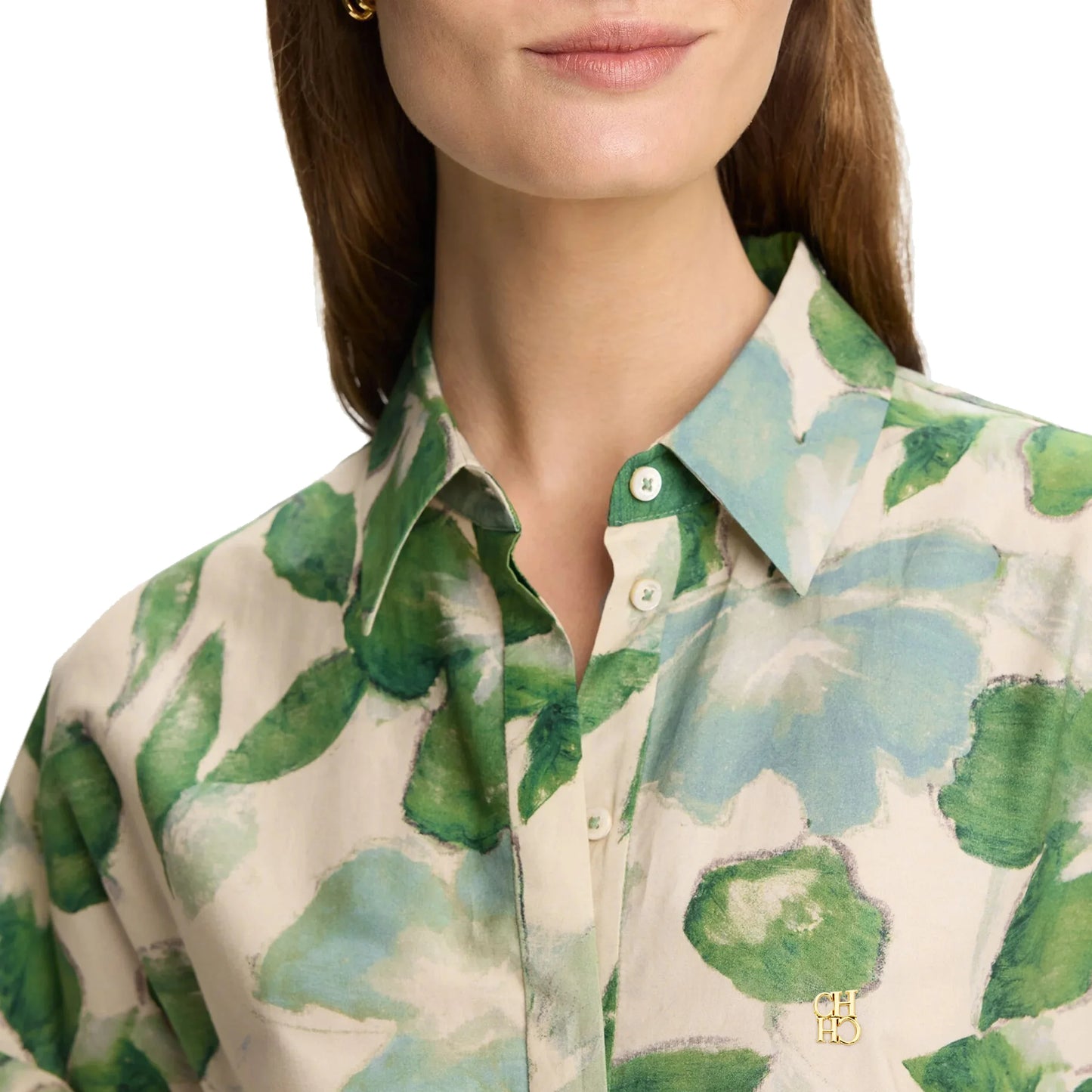 Women's Fashionable Casual Printed Long Sleeved Office Shirt