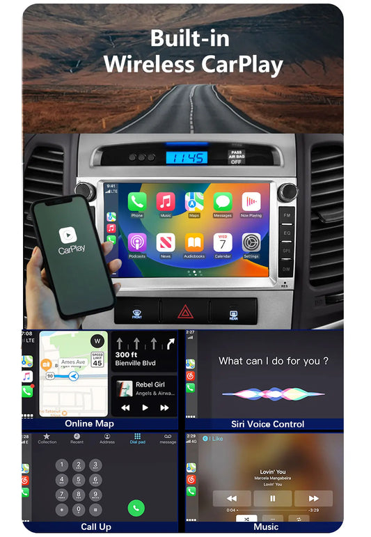CHSTEK Android 13 Car Radio For Hyundai Santa Fe 2007 2008-2012 Head Unit Carplay Bluetooth WIFI 4G GPS Multimedia Vedio Player