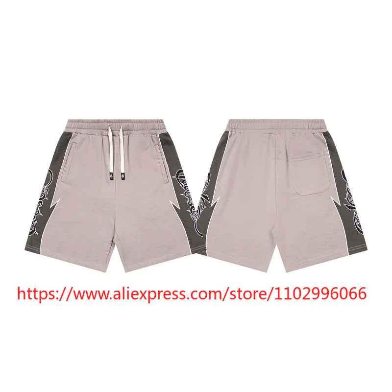 Real Photo Men's High Quality GOD High Street SPEED Shorts Streetwear Elastic Waist Drawstring Casual Sports Pants in Stock
