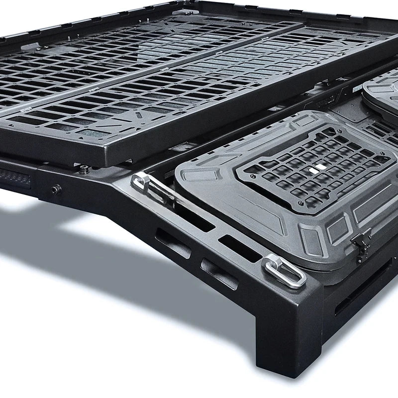 Hot Selling Universal Pickup Truck Bed Roll Bar Cross Bars & Overland Roof Rack with Tool Boxes