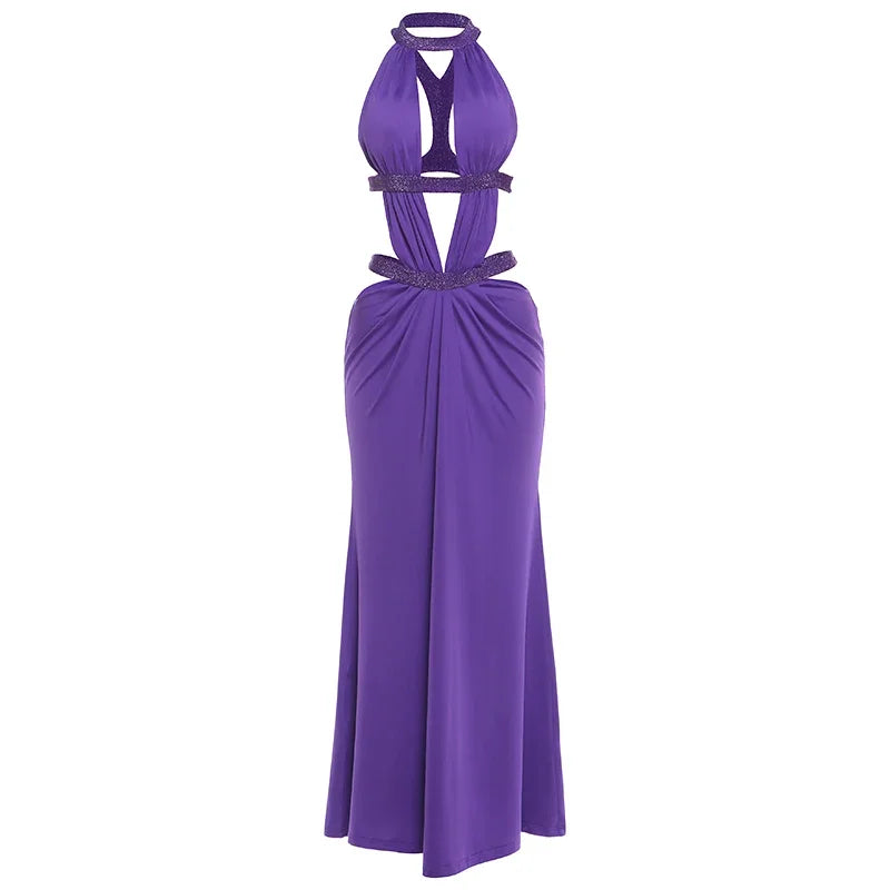 Sisterlinda Elegant Dress Women Chic Backless Patchwork Sparkle Bandage Irregular Sleeveless Sexy Beach Vacation Hottie Vestidos