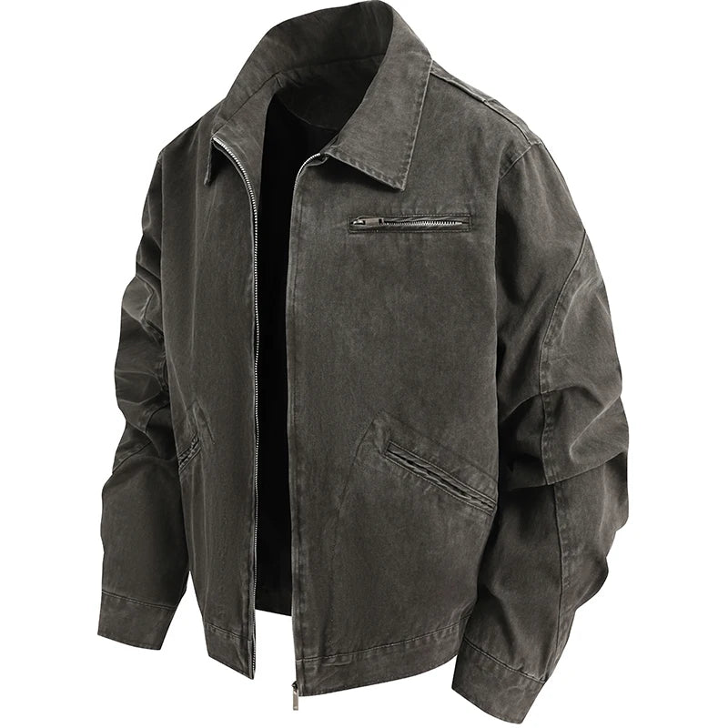 Oversize Loose Men's Denim Jacket Autumn 100% Cotton High Quality Casual Coats Fashion Hip-Hop Rock Streetwear Comfort Outerwear