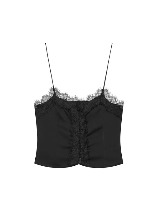 Women Lace Trim Camisoles Sexy Corset Spaghetti Strap Solid Ruffle Tank Tops Summer Vintage Vest Top Streetwear 2026 New