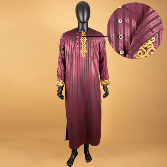 Muslim Jubba for Men Quality Thobe Tailor Made Single Breasted Loose Casual Style Long Robe for Event Wedding TA2014001