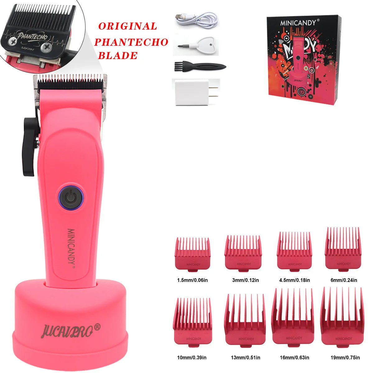 Professional Hair Clipper Kit for Men With Base Charger Brushless Motor 10000RPM Barber Hair Cutt Machines JUCAI MINICANDY