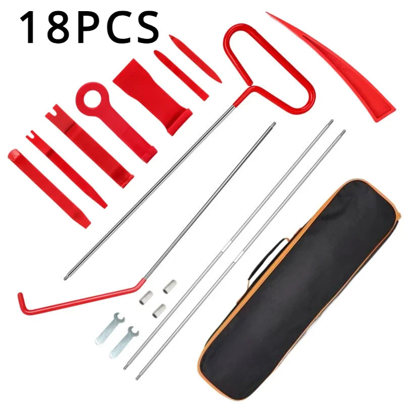 EAFC 18PCS/21PCS Car Window Door Emergency Open Key Lost Lock Out Unlock Auto Tools Kit Air Wedge Bag Pump Open Unlock Kit