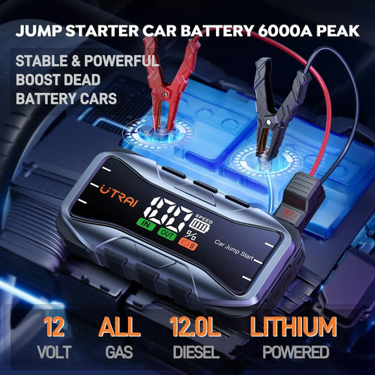 UTRAI 27000mAh Car Jump Starter Power Bank 6000A Car Booster Auto Emergency Starting Device Jump Start for Petrol Diesel