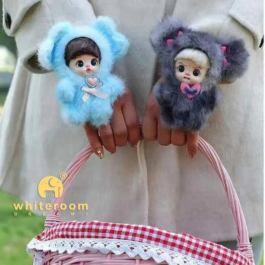 Doll accessori Furry Animal Mini Doll Plush Toy BJD Pendant Mobile Phone Lanyard Backpack Autumn Winter NewYear Gift Girl Plush