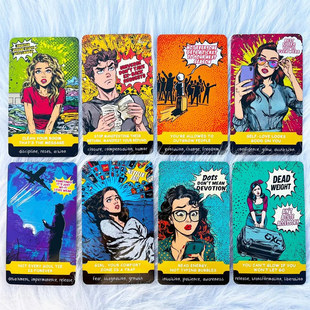 54 Card Deck, 13x8cm Size, BLOCKED & BLESSED ,A SASSY ORACLE DECK FOR Modern Healing Cards Set Card Games