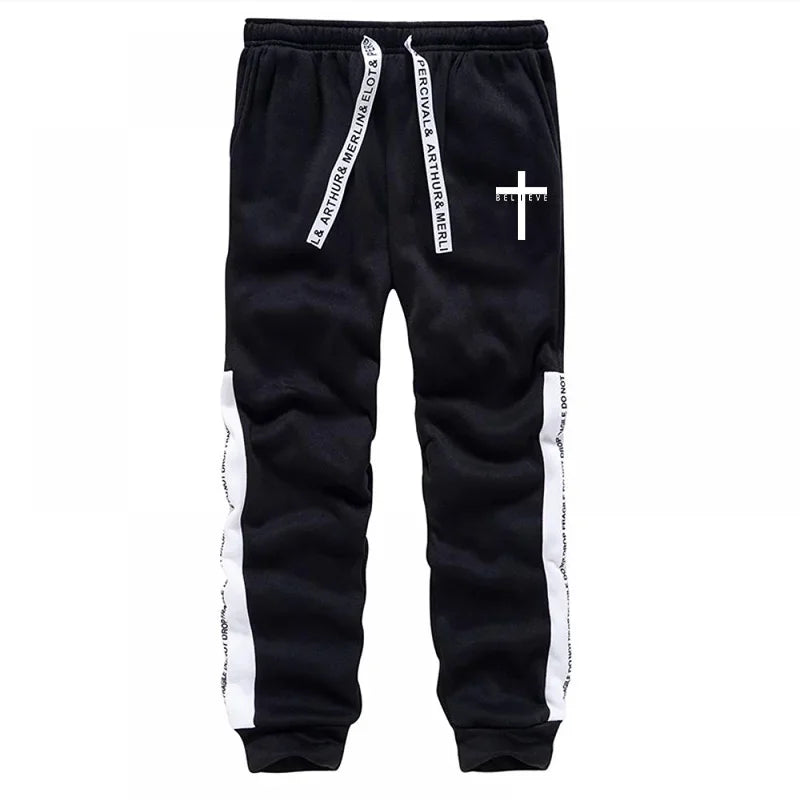 Man of Faith Hoodies Sweatpants Men's Tracksuit Autumn Winter Daily Casual Sporty Jogging Suit Urban Fashion Christ Jesus Outfit
