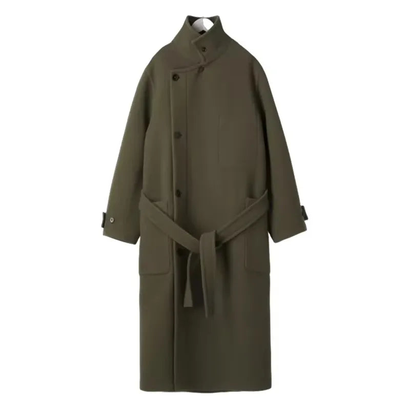 Mauroicardi Autumn Winter Oversized Long Thick Soft Warm Black Wool Blends Coat Men Luxury Designer Clothes Woolen Overcoat 2024
