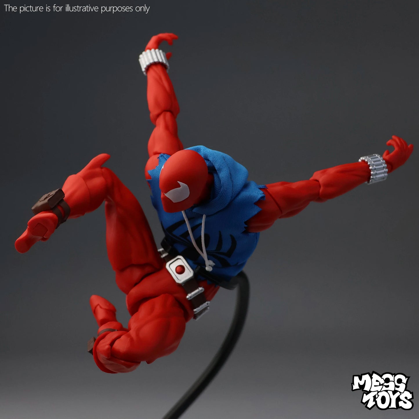 Mess Toys Scarlet Hero Scarlet Spider Man Spiderman Blue Battle Suit Spiderman Anime Action Figure Figurine Statue Model Gifts