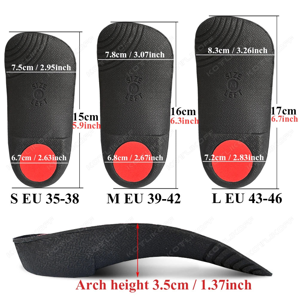 3/4 Flat Feet Insole Severe Orthotic Arch Support Insert Orthopedic Shoes Sole Pads Heel Pain Plantar Fasciitis Men Woman Unisex