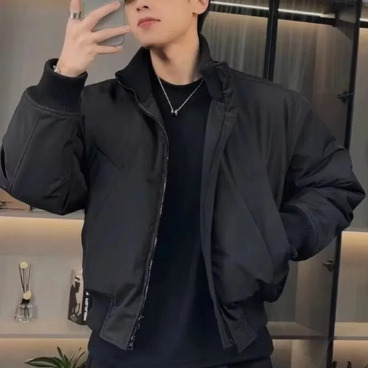 Retro American pilot jacket men's new standing collar short jacket cool and versatile loose Korean version autumn and winter top