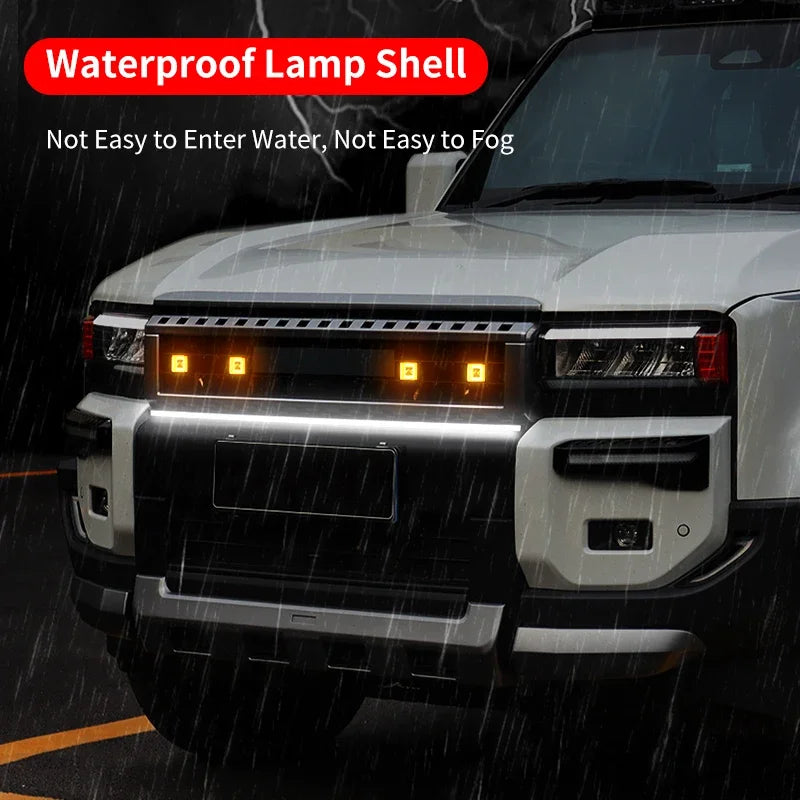For Toyota Land Cruiser 250 2024 2025 1958 J250 Radiator grille Decorative Light Strip Off-Road Fog Lamp Decoration Accessories
