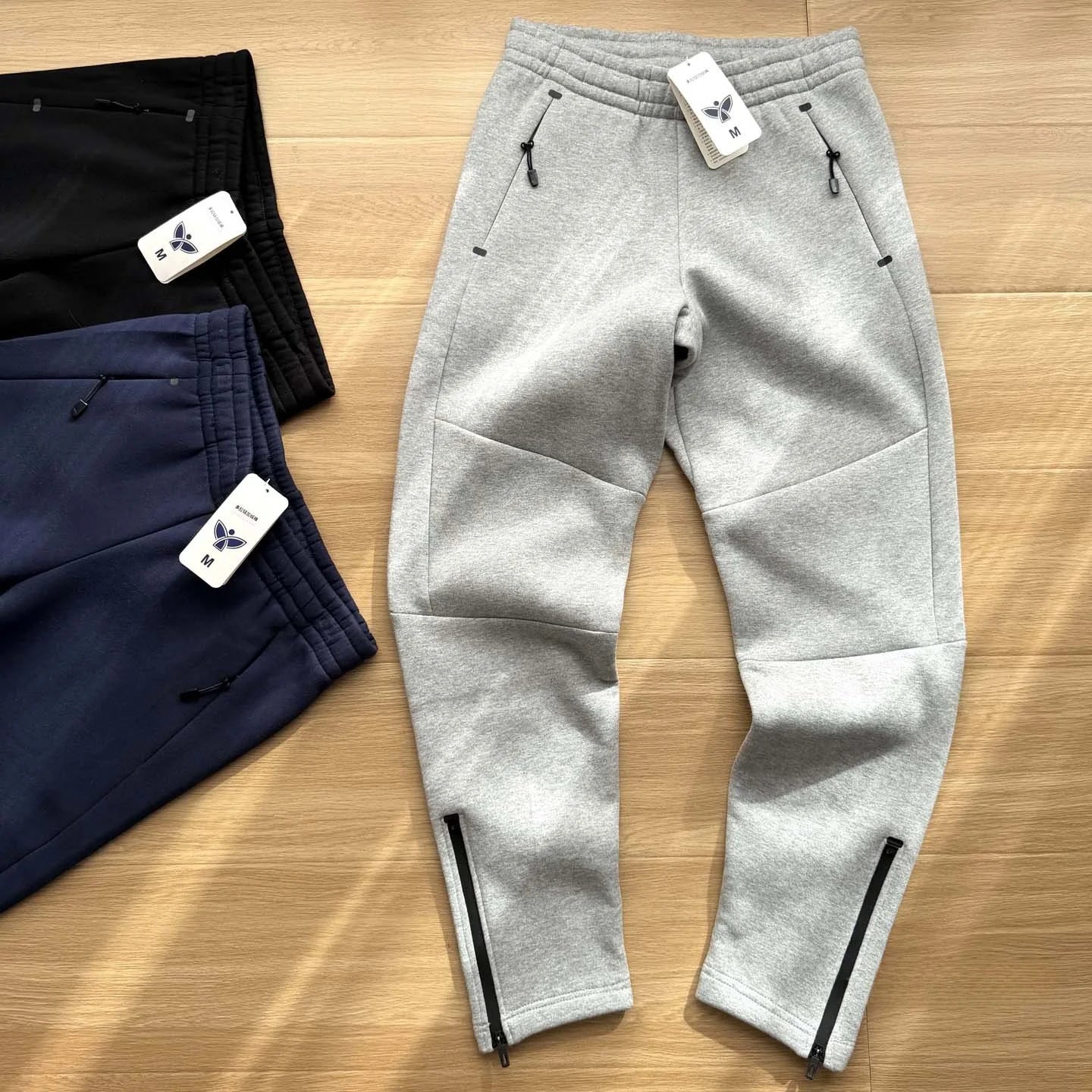Men's Winter Thickened Fleece Lined Relaxed Fit Straight Leg Zipper Pants Casual Fashion Urban Style Youth Autumn Winter Trou...