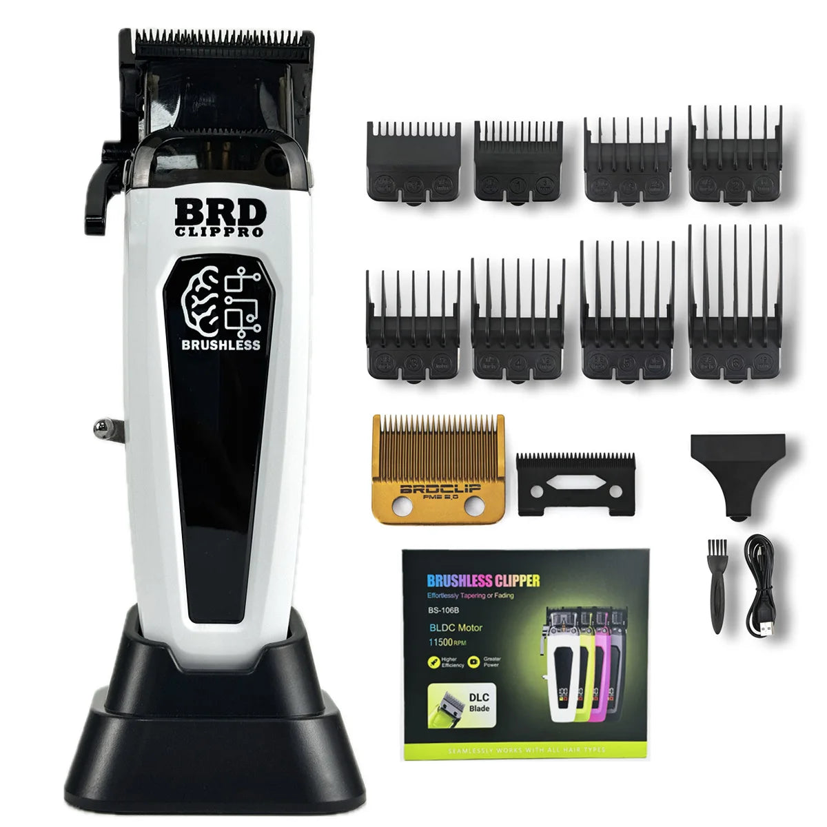 BRDCLIP 7500RPM Brushless Motor Professional Hair Clipper Barber Hair Cutting Machine Kit Salon Hair Trimmer for Men 106 078