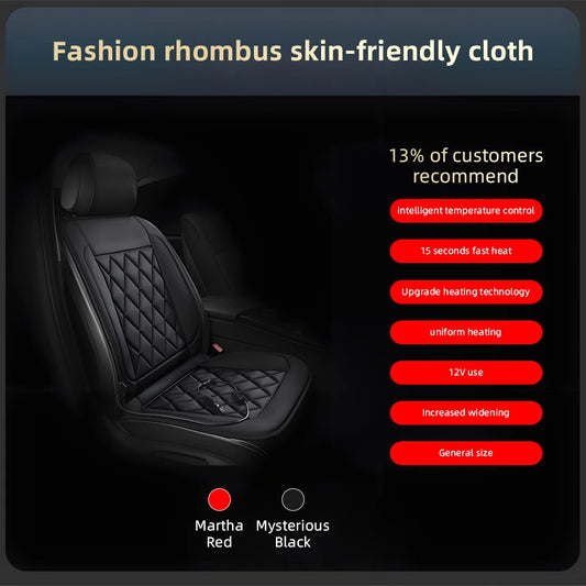 12V Car Heating Seat Cushion Seat Covers Winter Car Seat Heater Car Accessories Heating Pads Universal Available In Black Red