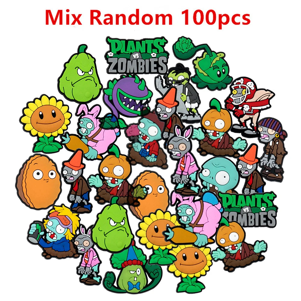 17-100Pcs Game Series Shoe Charms Cartoon Clog Sandal Garden Shoes Charms Ornaments Accessories Decorations for Kids Party Gifts