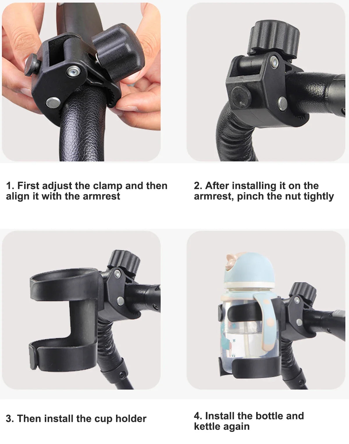 Baby Stroller Cup Holder Children Bicycle Bottle Rack Infant Feeding Bottle Beverage Cup Universal Holder Stroller Accessories