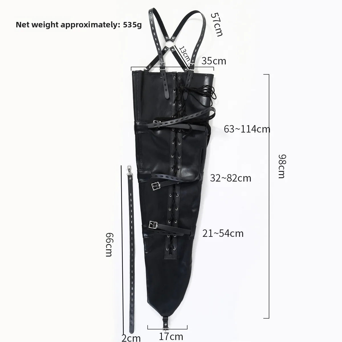 BDSM PU Leather Mermaid Restraint Sack Full Body Bondage Bag for Women Men Slave Immobilization Fetish Gear Adult Sex Toys