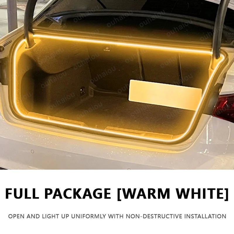 For Audi sedan series A3 A4 A6 A7 A8 trunk light modification light Atmosphere lights White warm white Rear Trunk LED Light Bar
