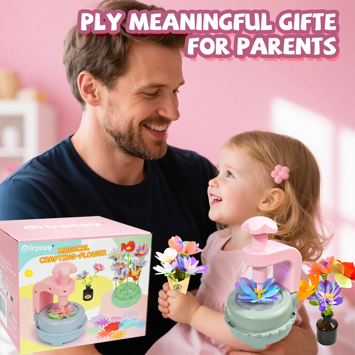 DIY Craft Kits Toys Kids Handmade Bouquet Making Machine Set Artificial Flower Toy Set Flower Arrangement Girls Educational Gift