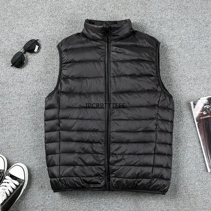 Autumn Winter Men Duck Down Vest 2023 Coat Ultralight Sleeveless Puffer Vest Jacket Ultra Thin Lightweight Down Jacket Waistcoat