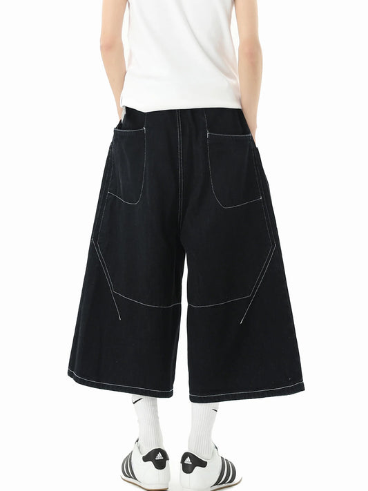 American Original Jeans Short Pants Men's Summer High Street Design Denim Seven-Quarter Length Straight Leg Casual Shorts