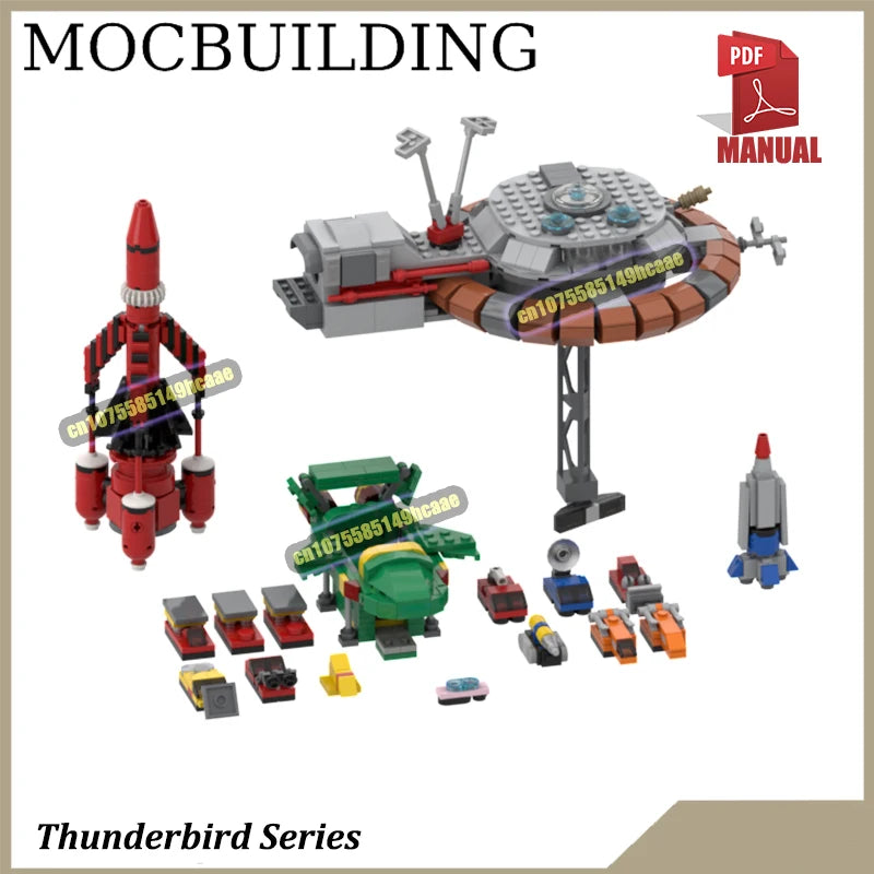 Thunderbird 3 Spaceship Display Model MOC Building Blocks Thunderbird 5 Construction Toys Birthday Gift