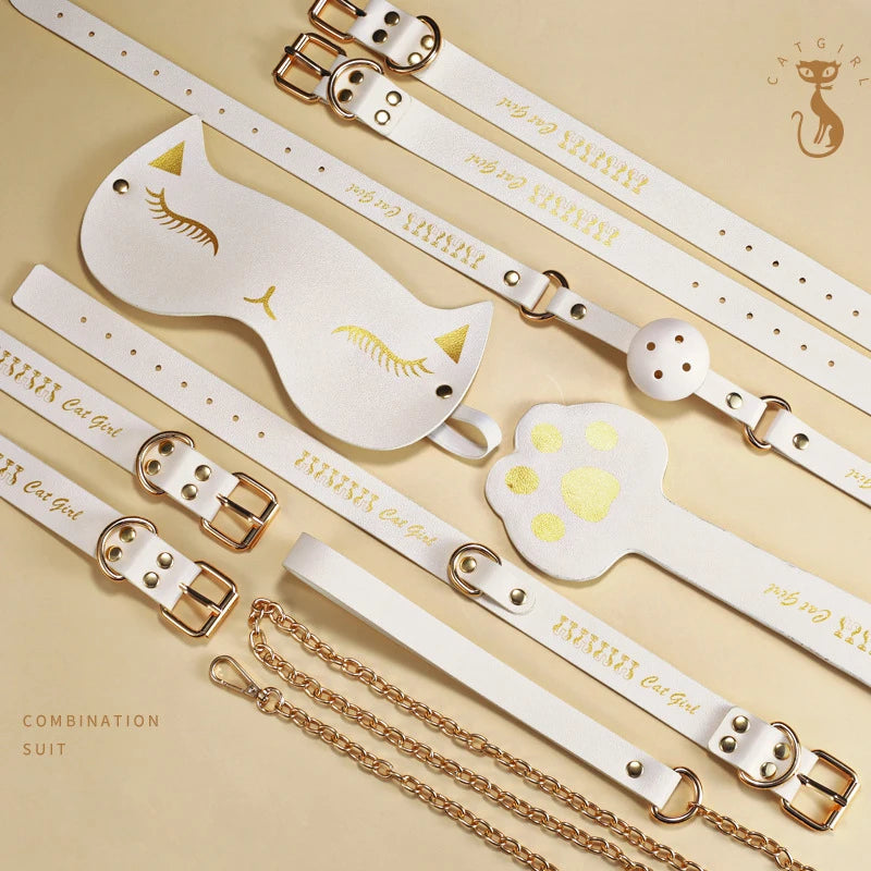 Couple bondage set, sexy PU leather handcuffs, bondage whip, love toy BDSM bondage set, adult toy, suitable for female, couple