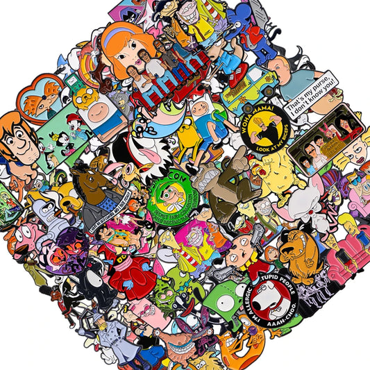 20 200pcs Random Mystery Enamel Lapel Pins Funny Pin Badge Brooches Wholesale Global IP For Women Clothing Accessories