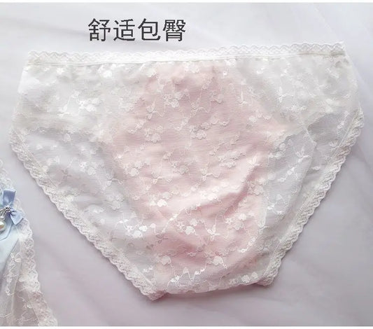 Man's Sexy Lace Briefs Panties Motal Comfort Soft Pink Underwear Role-play Underpants BF Gifts FKK Party Harajuku Panty