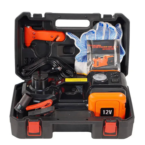 PORIYA Electric Hydraulic Floor Jack 5Ton car 12V w/Impact Wrench Inflator Pump