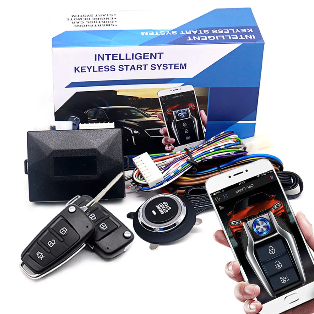 auto universal central locking anti-theft car immobilizer Car alarm central lock Start stop remote start button for cars starter