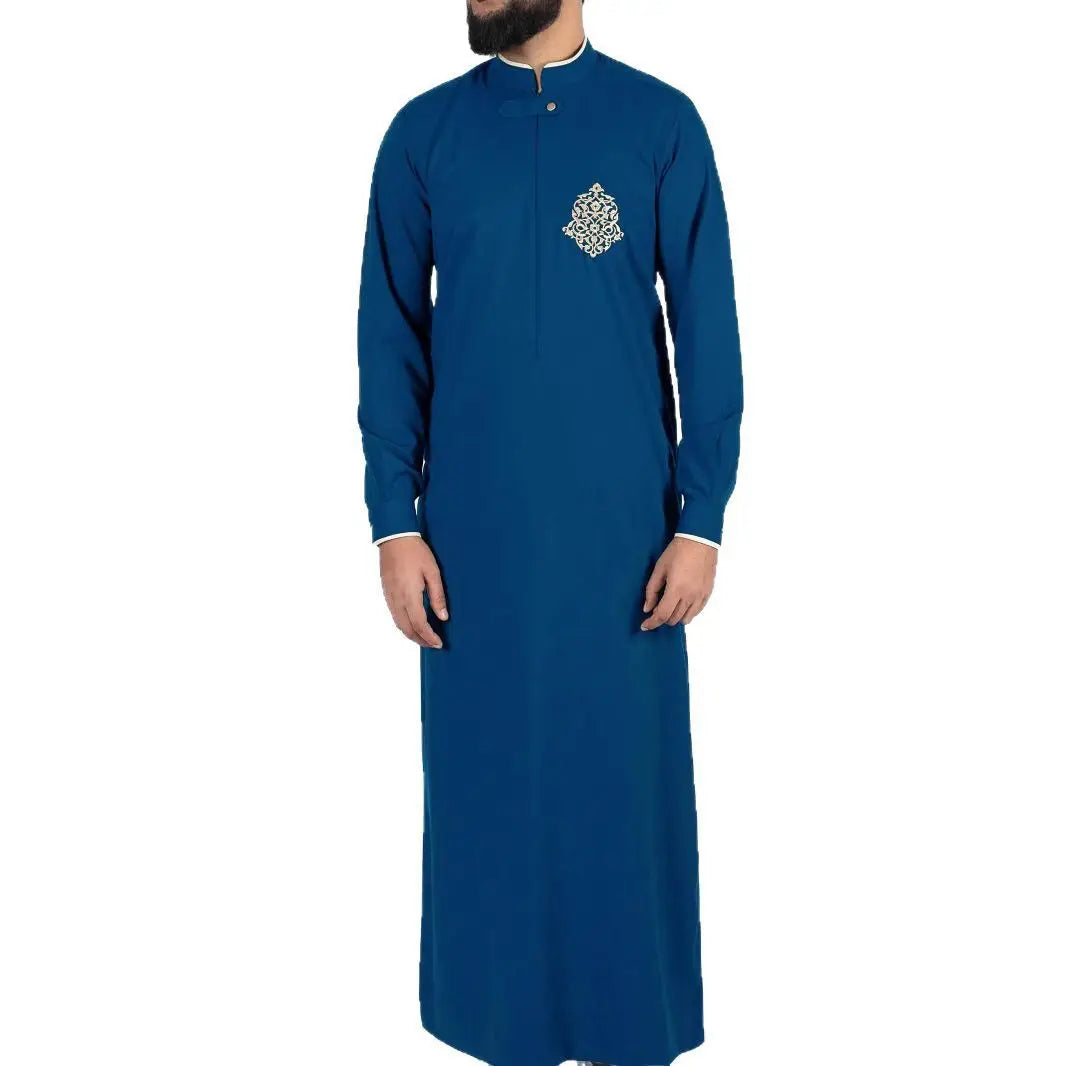 2026 New Men's Clothing: Embroidered Men's Robe With Pockets Muslim Long Dress Robe Abaya Ramadan Dubai Luxury Islam Elegant